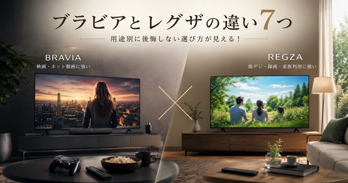 ブラビアとレグザの違い7つ｜用途別に後悔しない選び方が見える！