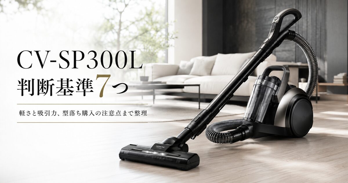 CV-SP300Lを選ぶ前に見る判断基準7つ｜軽さと吸引力の強みから型落ち購入の注意点まで整理！