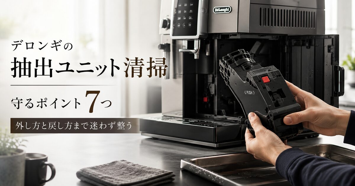 デロンギの抽出ユニット清掃で守るポイント7つ｜外し方と戻し方まで迷わず整う！