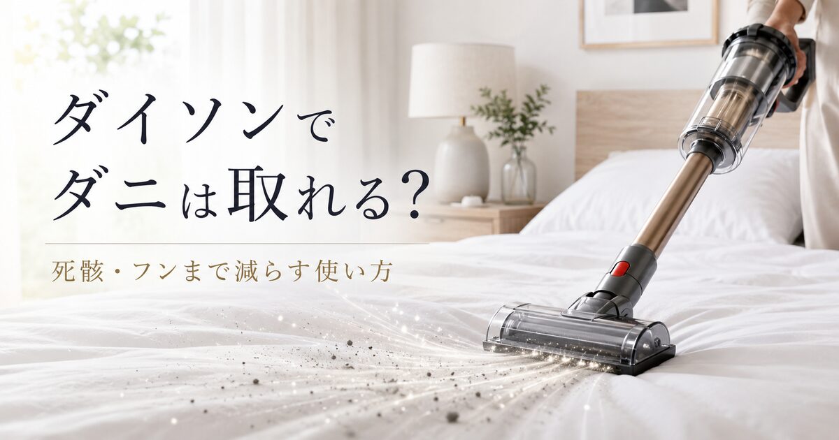 ダイソンでダニが取れるか判断するポイント7つ｜死骸やフンまで減らす使い方！