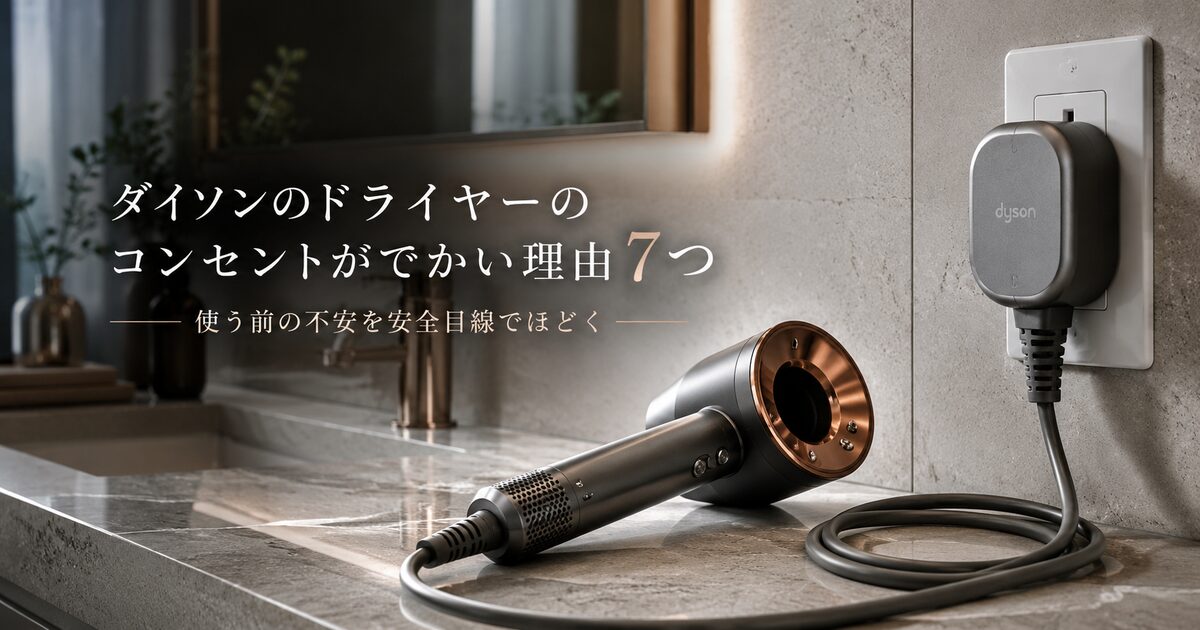 ダイソンのドライヤーのコンセントがでかい理由7つ｜使う前の不安を安全目線でほどく！